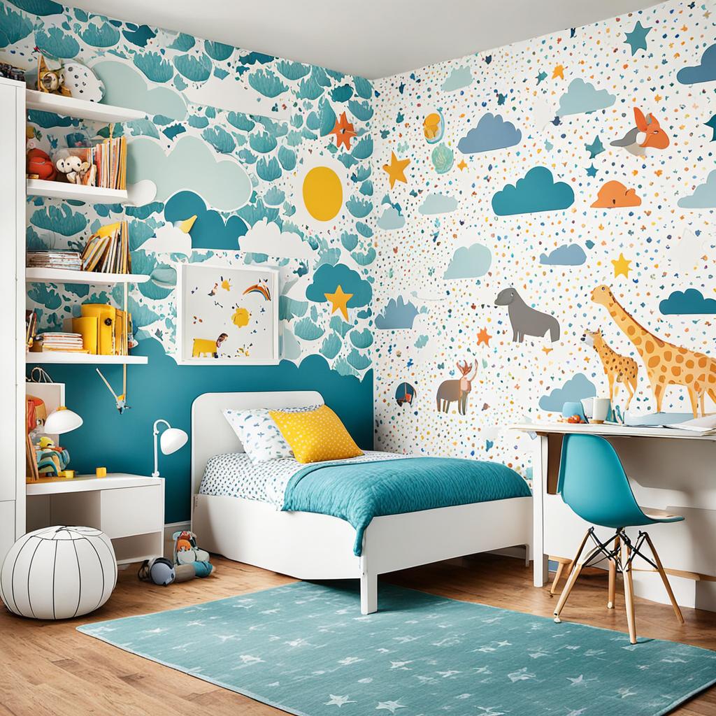 floor-to-ceiling wallpaper for kids room