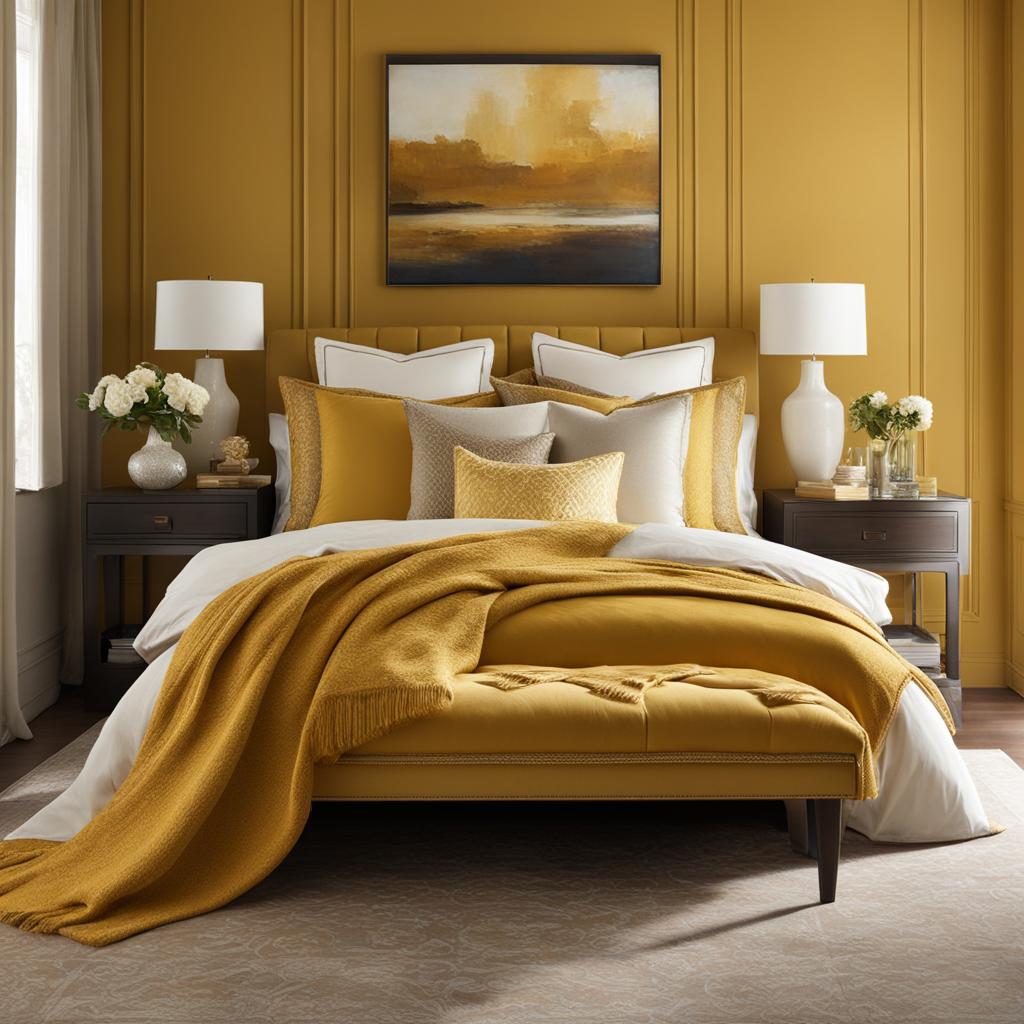 mustard yellow bedroom