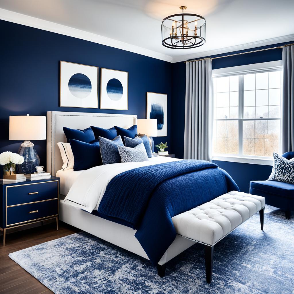 navy blue bedroom