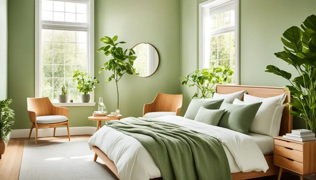 soft green bedroom