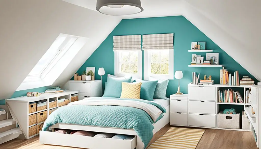 Attic bedroom storage ideas