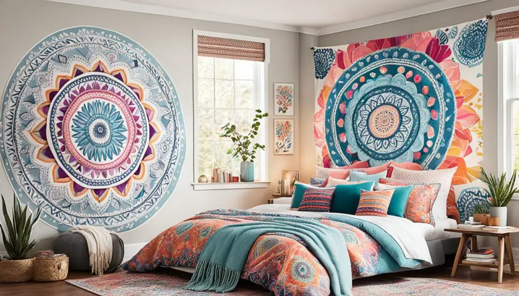 Boho girl bedroom mural