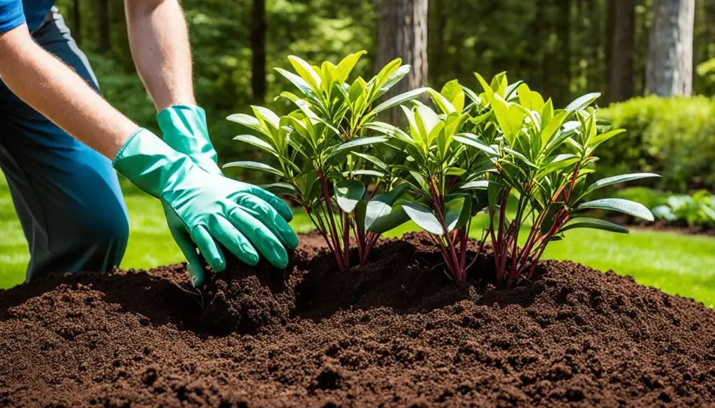 Cultivating ideal environment for Rhododendron Ramapo