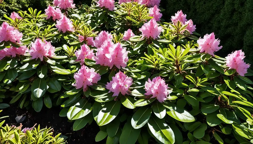 optimal lighting for Rhododendron Percy Wiseman