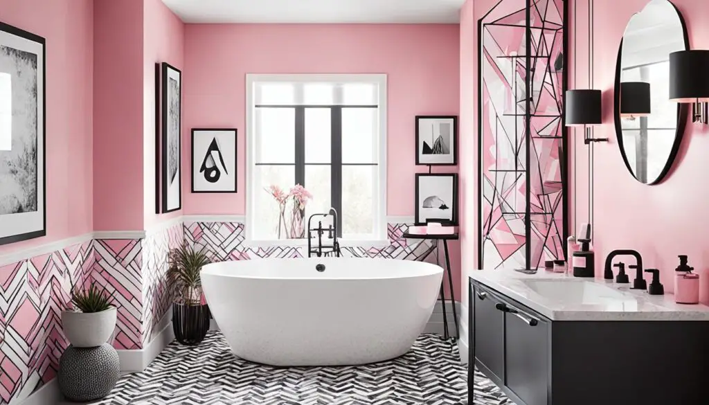 Color combinations for pink bathrooms