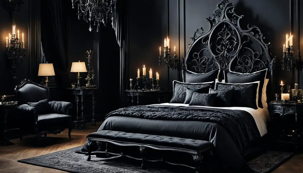 gothic bedroom styling